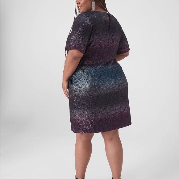 NWT Lane Bryant Perfect Sleeve Ombre Tee Holiday Dress - size 14/16 - Picture 2 of 10